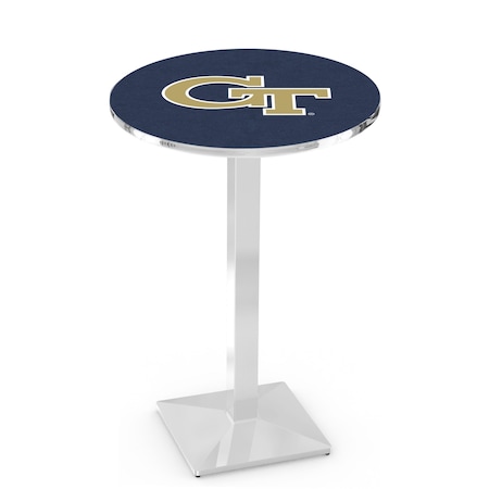 Holland Bar Stool Co 36" Chrome Georgia Tech Pub Table L217C3628GATech